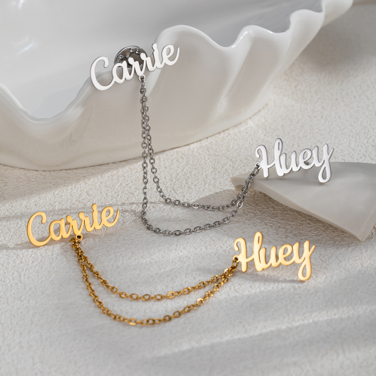 Women Accessories Name - دبابيس شارات عصرية قابلة للتخصيص باسمين،