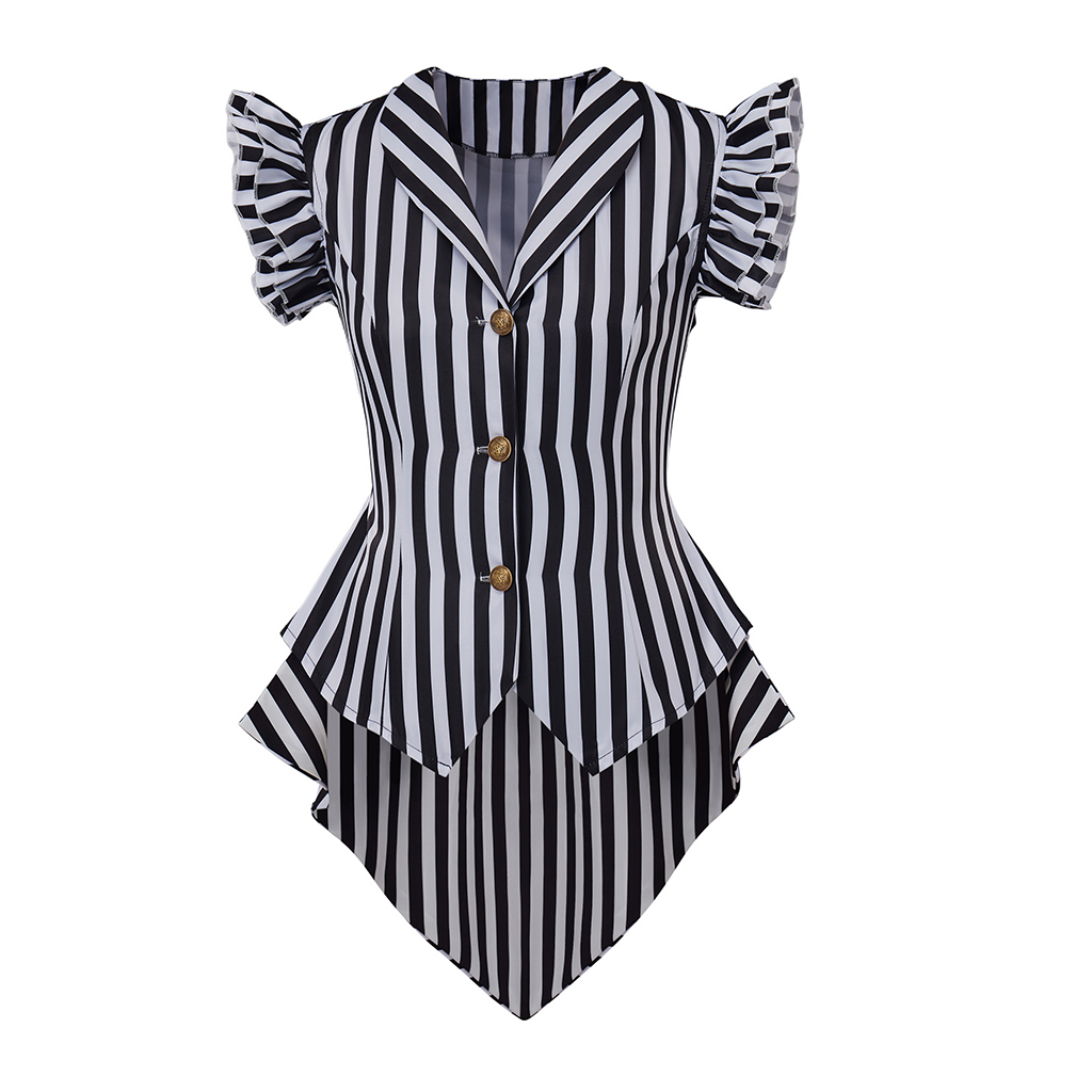 Women'S Accessories Louis Vuitton - المرأة القوطية Steampunk معطف مخطط التلبيب
