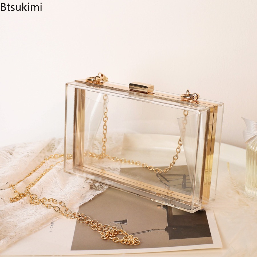 Wallet Chain Bag - حقائب يد نسائية شفافة من الأكريليك