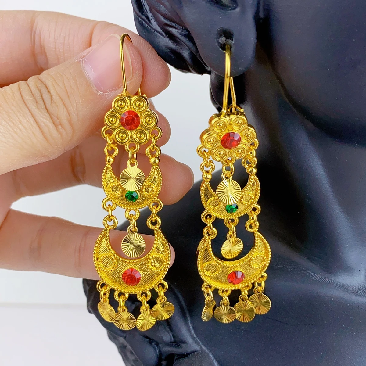 الهندي قطرة استرخى أقراط مجوهر - مراجعة Women Accessories Dubai وسعره