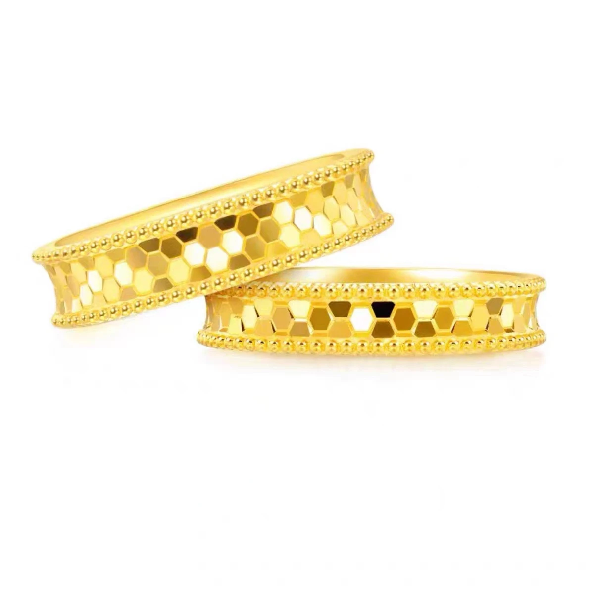 خاتم قرص العسل بلون ذهبي نقي ل - مراجعة Women Accessories Dubai وسعره