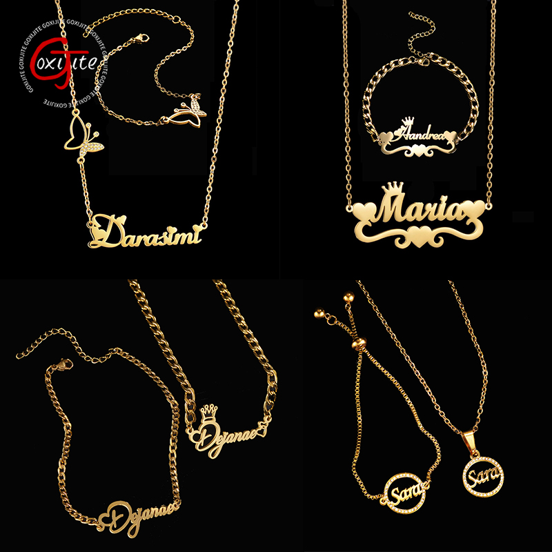 Goxijite تخصيص اسم قلادة مجموع - مراجعة Women Accessories Name وسعره