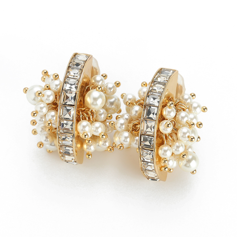 أقراط لؤلؤ كريستالية بيضاء عتي - مراجعة Women Accessories Dubai وسعره