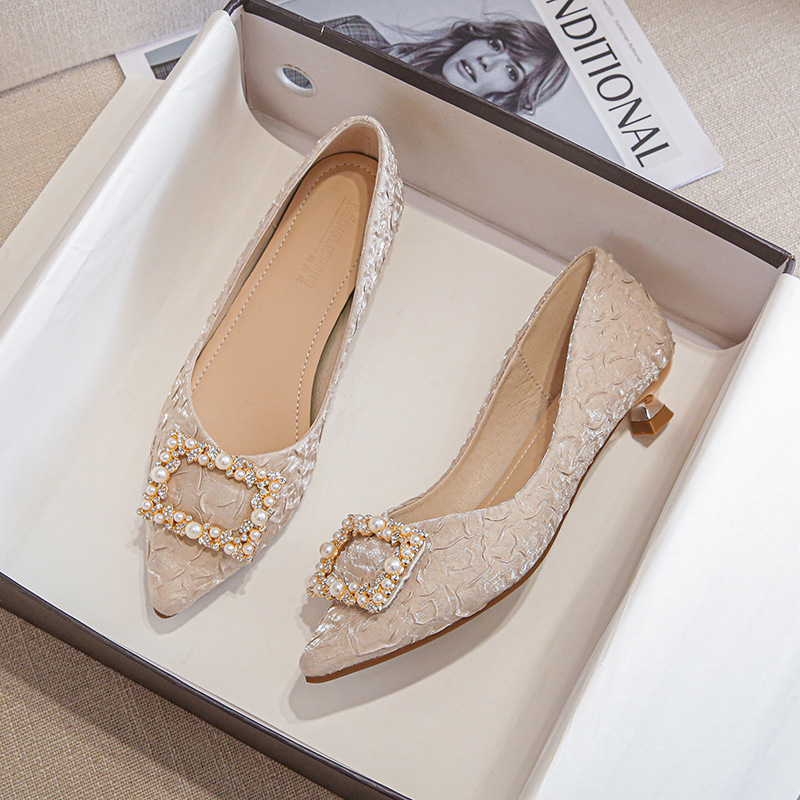 حذاء نسائي أنيق بكعب قصير مدبب - مراجعة Women'S Shoes And Accessories وسعره