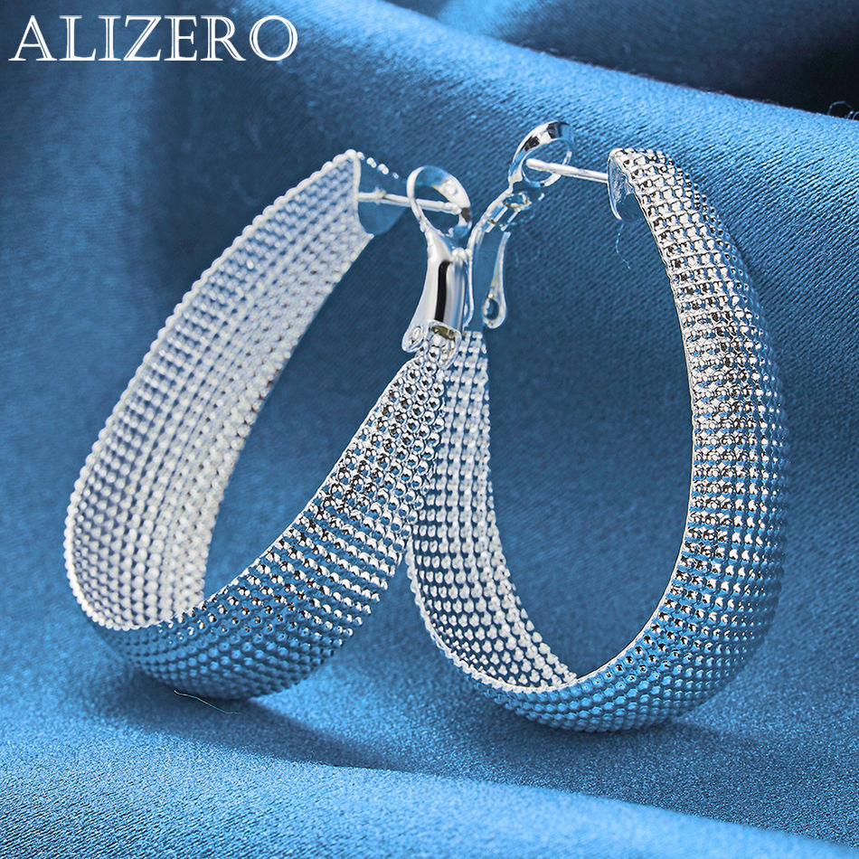 ALIZERO 925 فضة البيضاوي شبكة  - مراجعة Women'S Accessories Gift Ideas وسعره